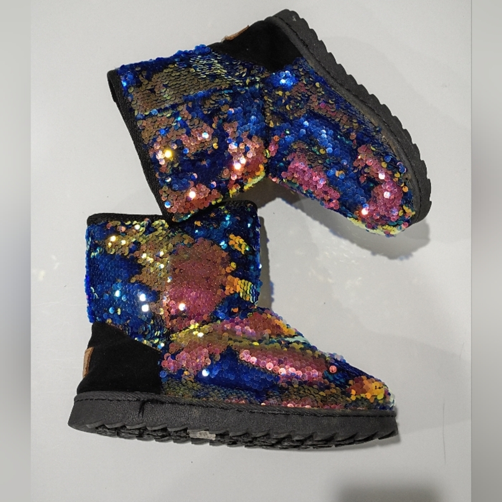 Mudd Multicolor Sequin Ankle Boots Sz 8 - image 2